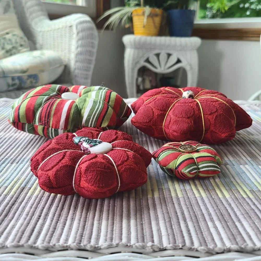 Handmade Holiday Mini Bloom Pillows - Miniature Holiday Charm Decor